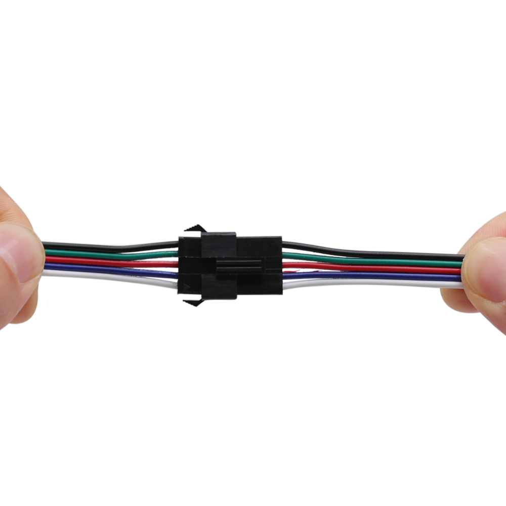 5-pin JST Non-Waterproof Male and Female Extension Connectors For RGBW LED Strip Lights, 1.64/3.28/6.56/16.4ft Optional 5-pin JST Non-Waterproof Male and Female Extension Connectors For RGBW LED Strip Lights, 1.64/3.28/6.56/16.4ft Optional